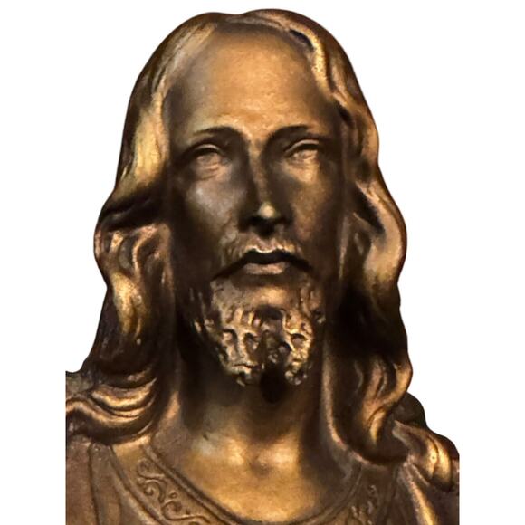 Jesus Sacred Heart Bust Statue Ceramic (?) VTG Religion Religious Church READ - Picture 3 of 11